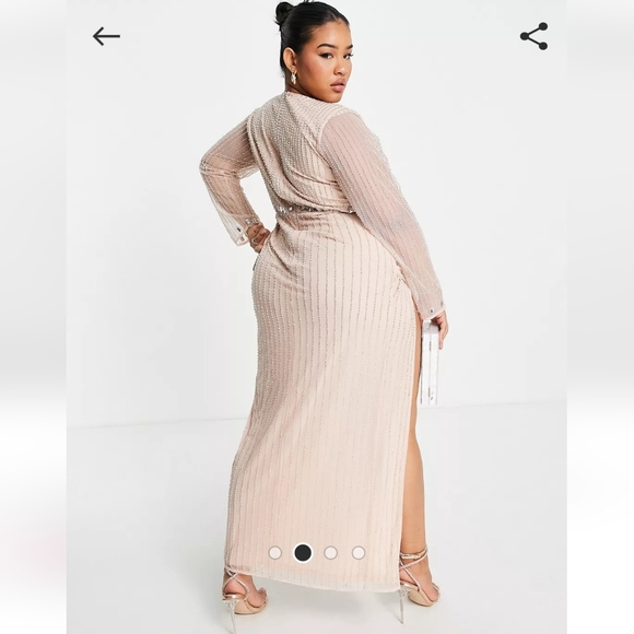 πHPπ Women's Embellished ASOS Gown with Thigh High Split - Picture 3 of 7